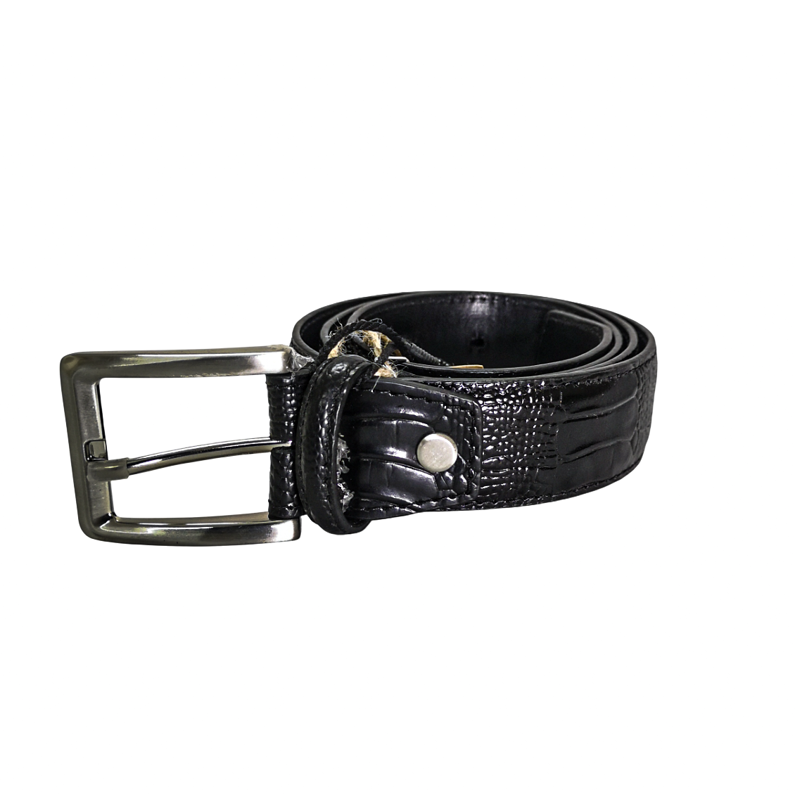 Black Ostrich Quill Leather Belt