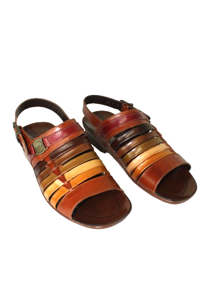 OPELA Cognac Multi Leather Sandals