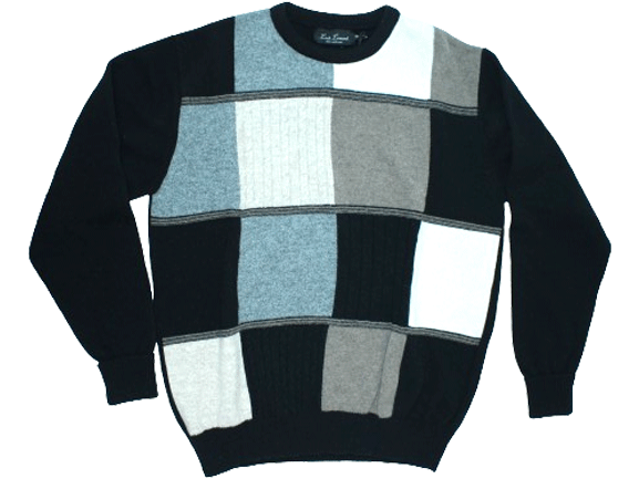 Grant Black Crewblock Lambs Wool 100%