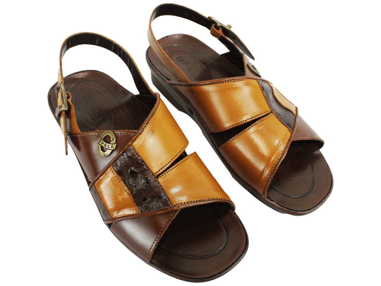 OPELA Leather Cognac Wheat Sandal