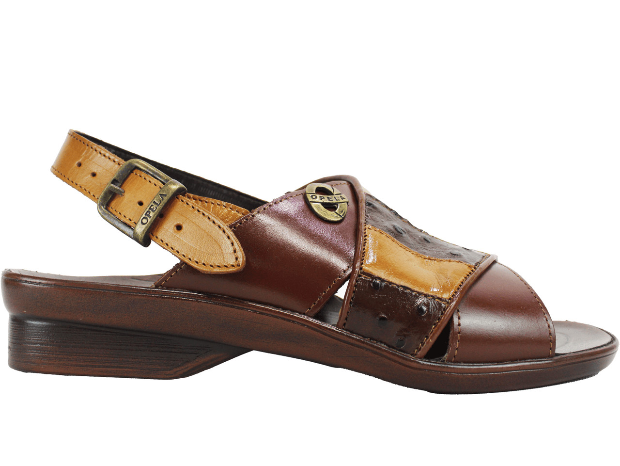 OPELA Leather Cognac Wheat Sandal