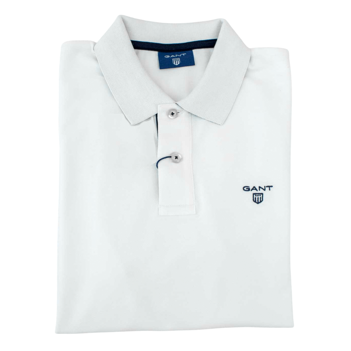 Gant Original SS Pique Contrast Collar White Navy Golfer