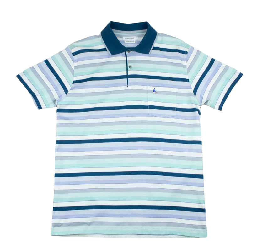 Zuccino Italy Double Mecerized Stripe Golfer