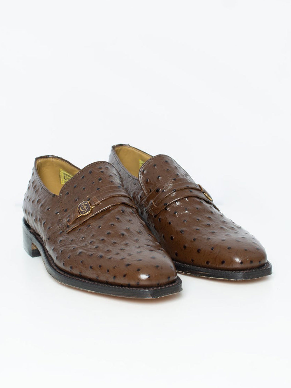 Crockett & Jones Leather Brown Ostrich Shoe