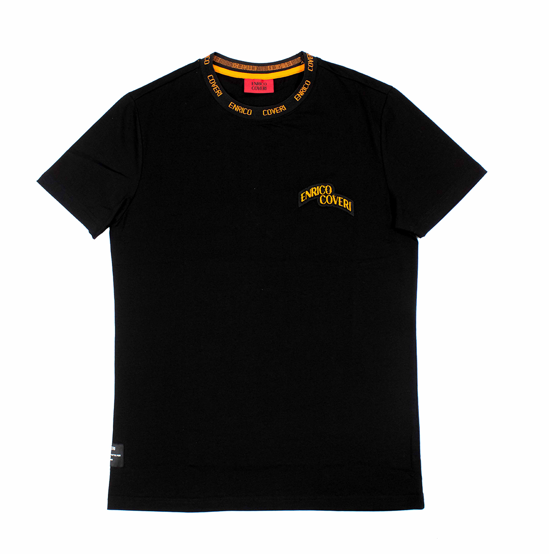 Enrico Coveri Black Logo Signature Crew T shirt