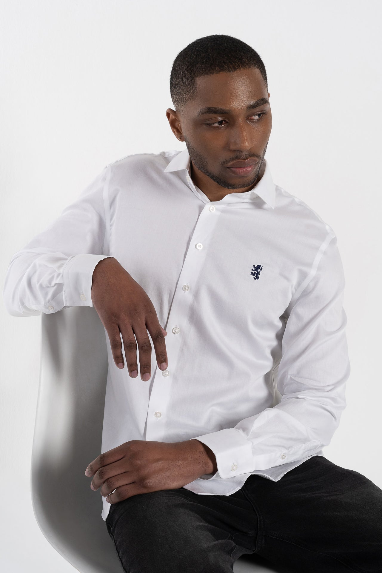 PRINGLE White LS Tailored Slim Fit Shirt