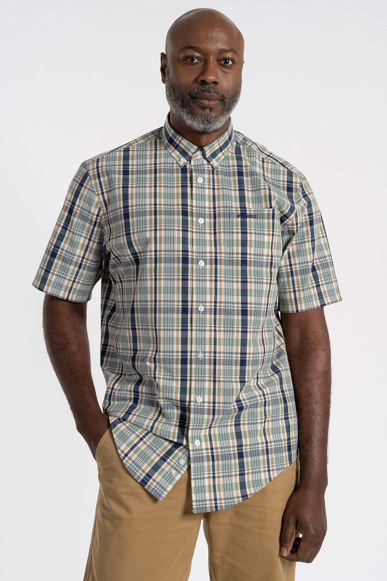 Pringle Short Sleeve Green Check Shirt - BOSSINI SA