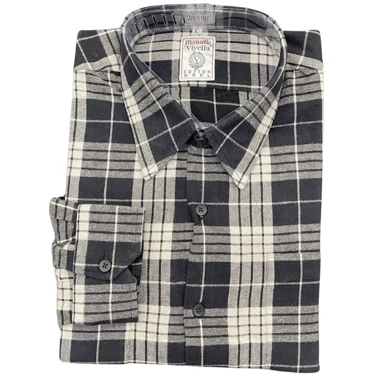 Viyella London Flannel Kensington Black -White LS Shirt