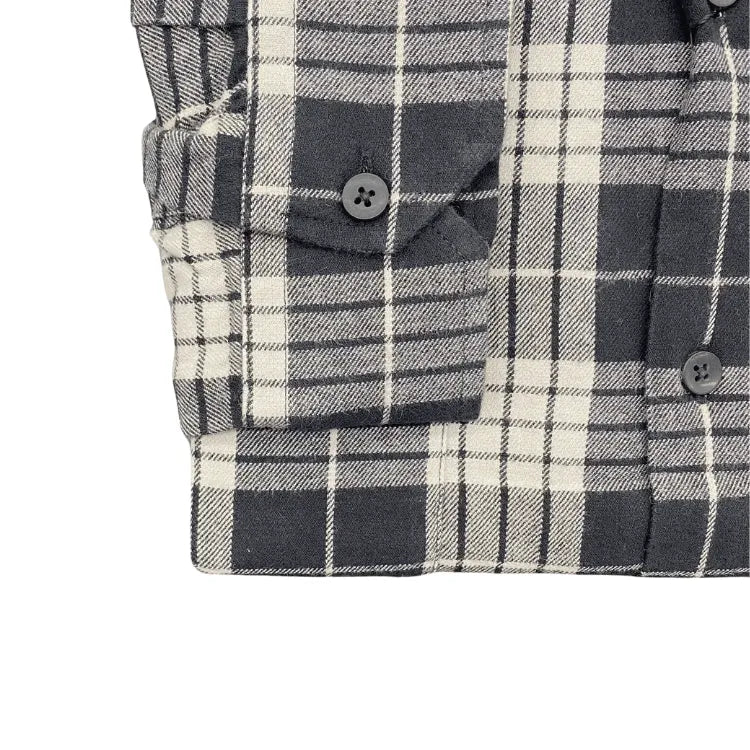 Viyella London Flannel Kensington Black -White LS Shirt