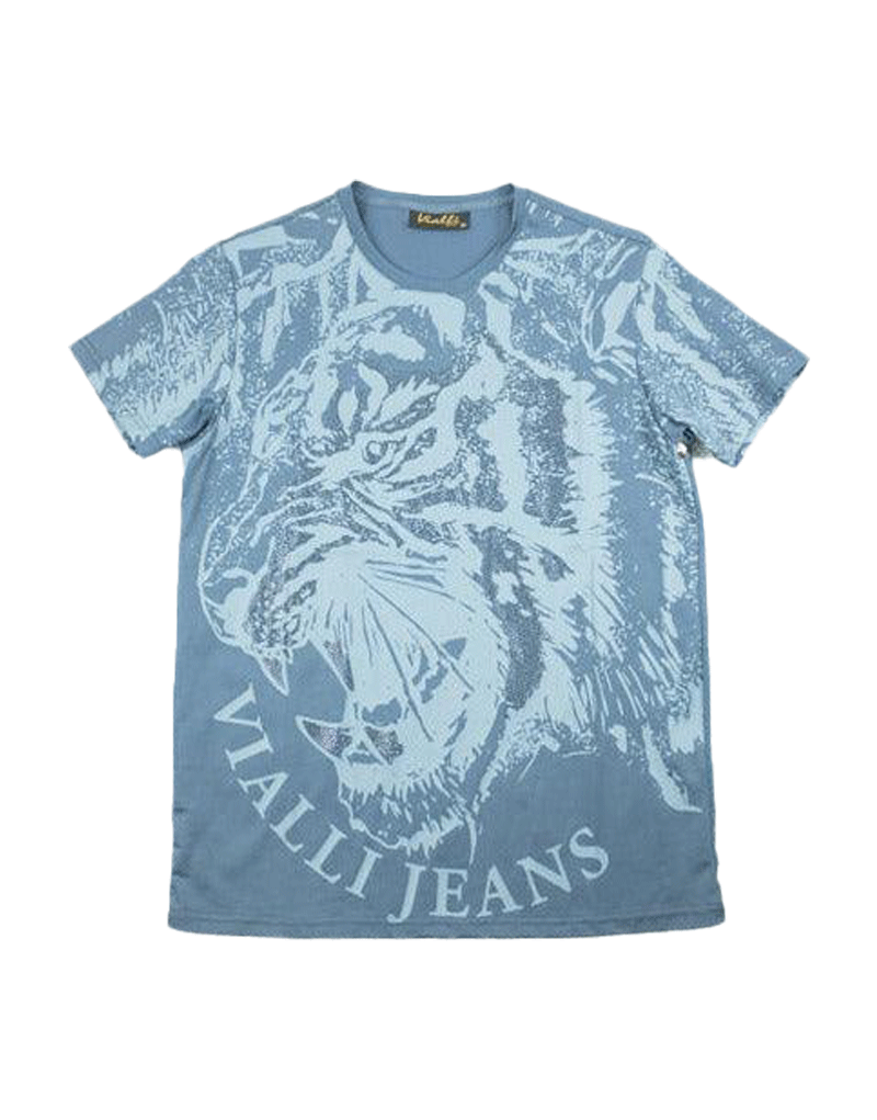 Vialli Arino Tiger Blue T Shirt