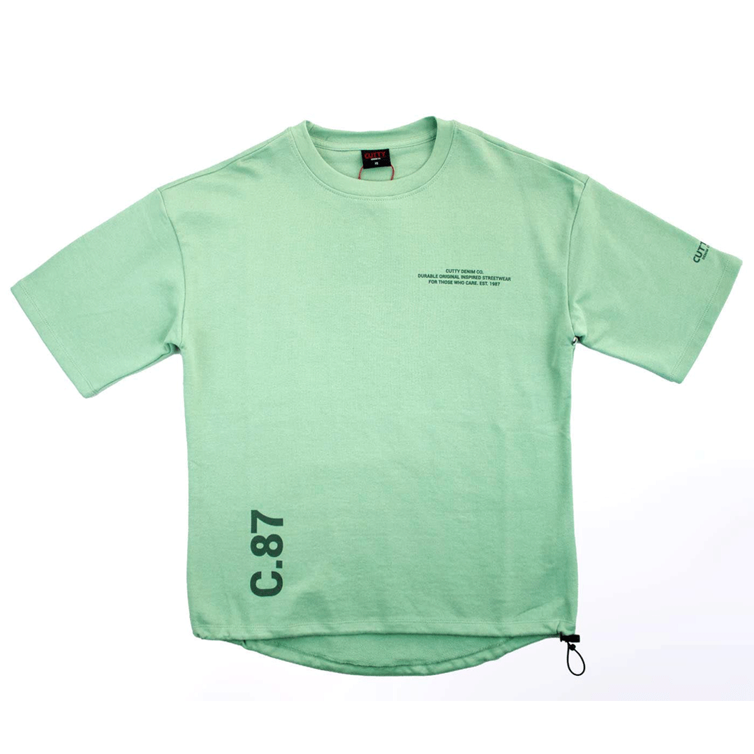 Cutty Slate Green Oversize Crew Neck