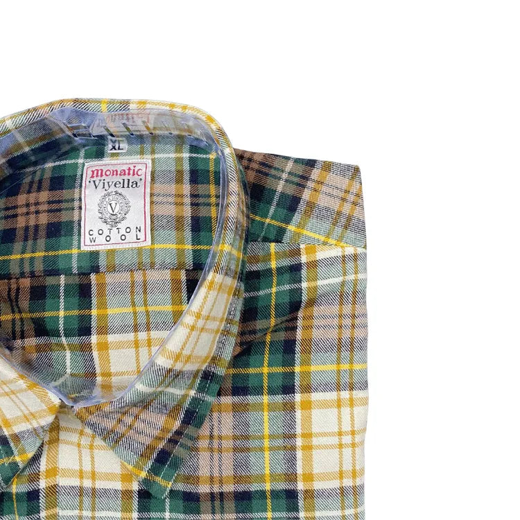 VIYELLA London Flannel Monatic LS Khaki  Green Shirt