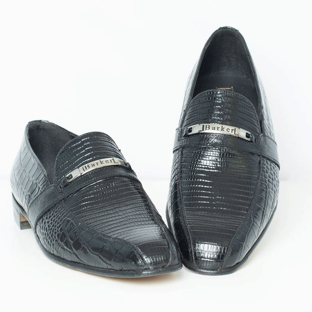 Barker Leather Lizzard Black Leather Shoe