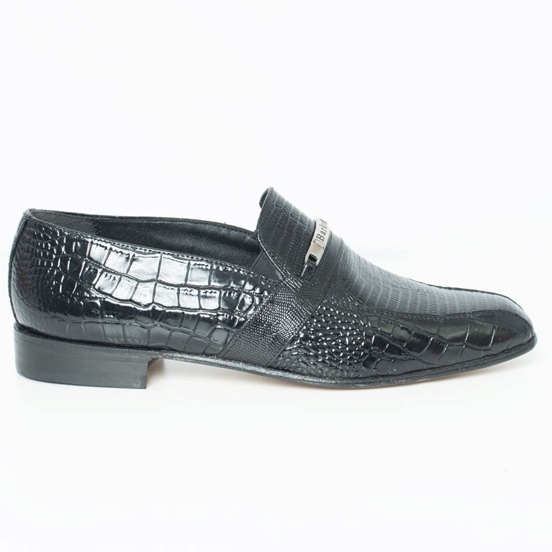 Barker Leather Lizzard Black Leather Shoe