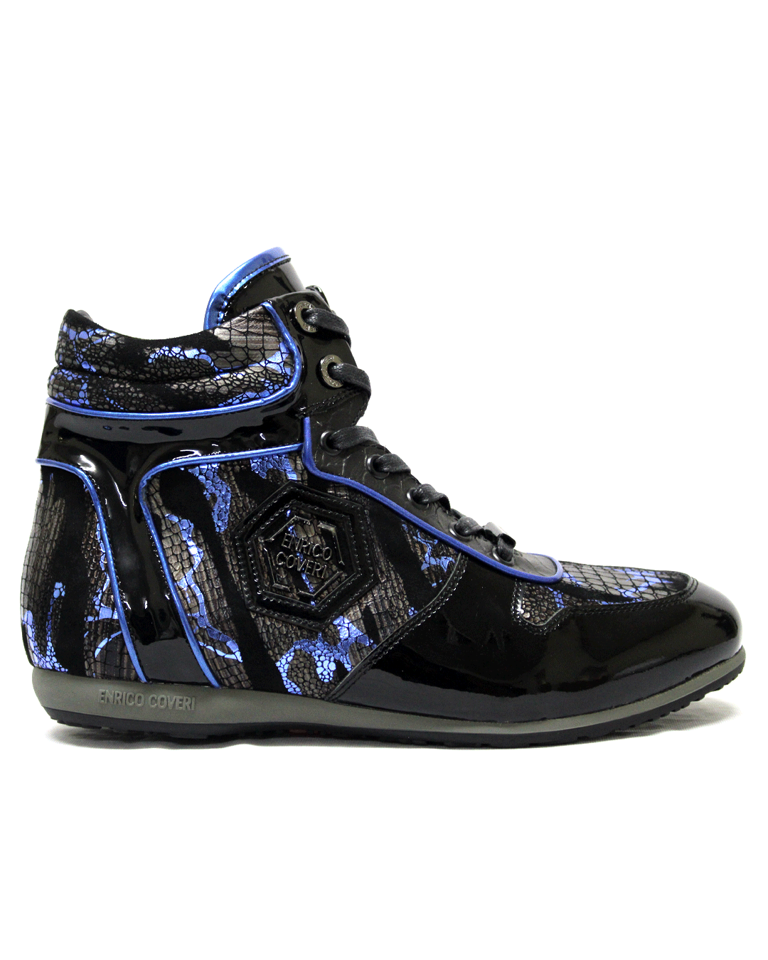 ENRICO COVERI Black/Blue Leather  Boot