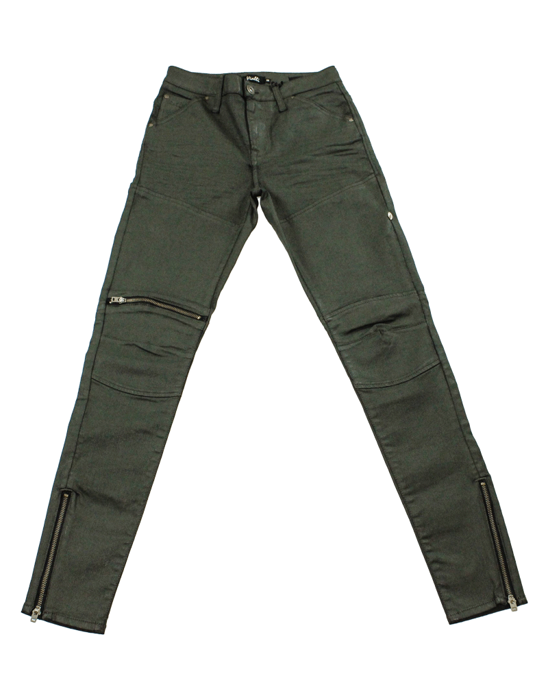 Vialli Blade Wax Olive Green Ultra Fit Skinny Jean