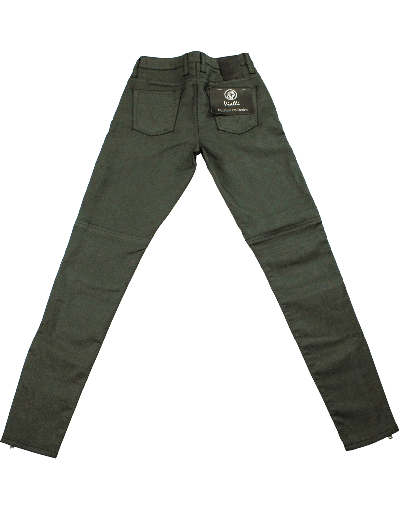 Vialli Blade Wax Olive Green Ultra Fit Skinny Jean