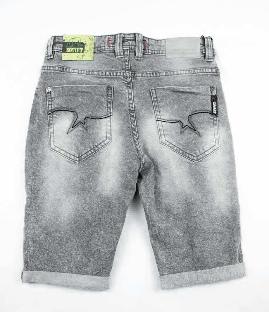 SOVIET BOYS GREY DENIM SHORTS