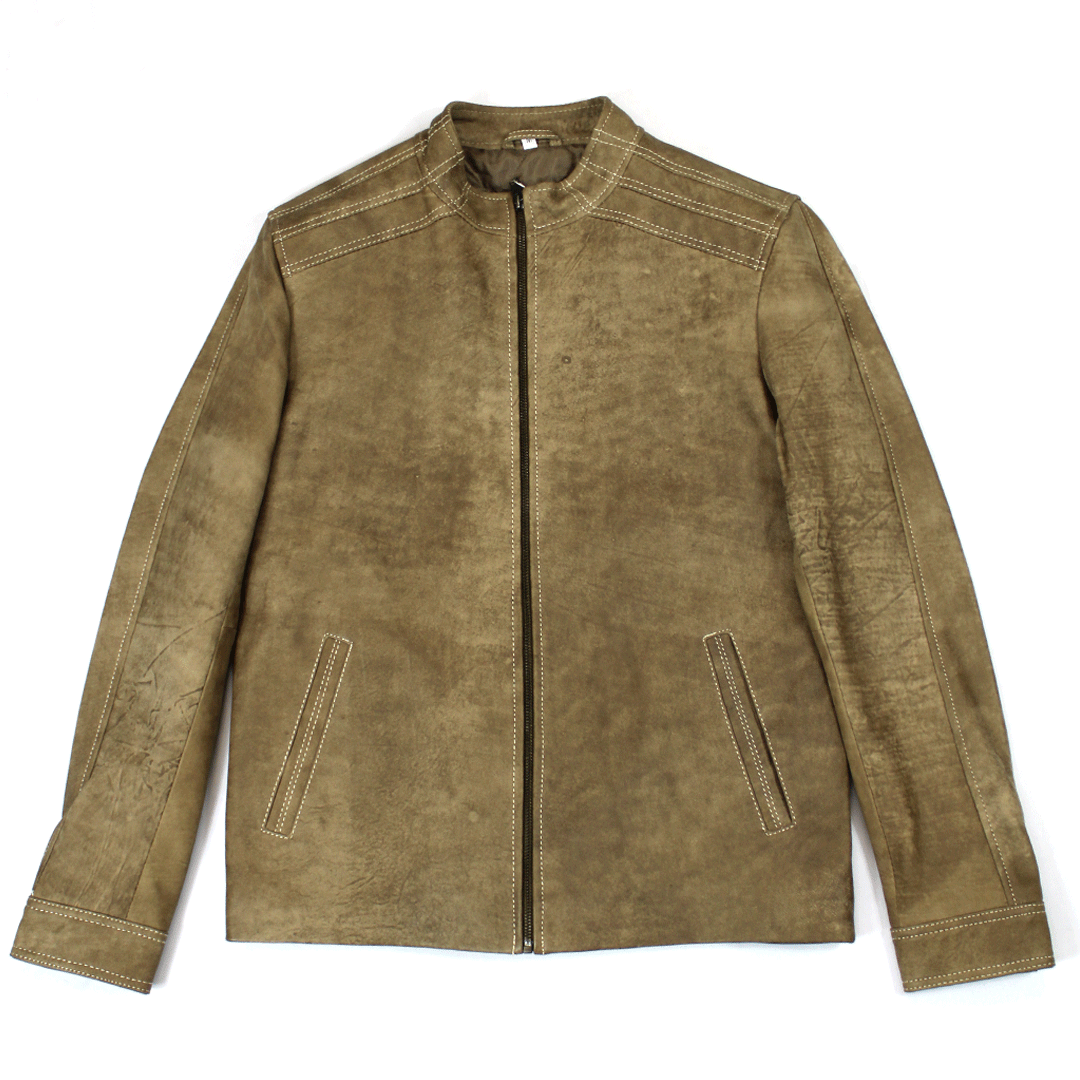 POINT Light Tan Leather Jacket Modern Fit