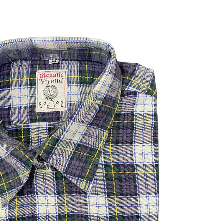 VIYELLA London Flannel MONATIC LS Navy Check Shirt