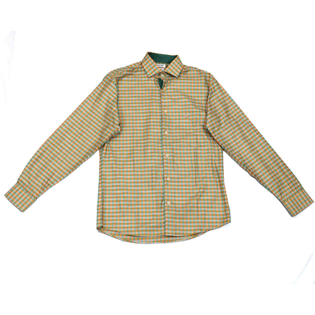 Zuccino LS Orange  Check Shirt