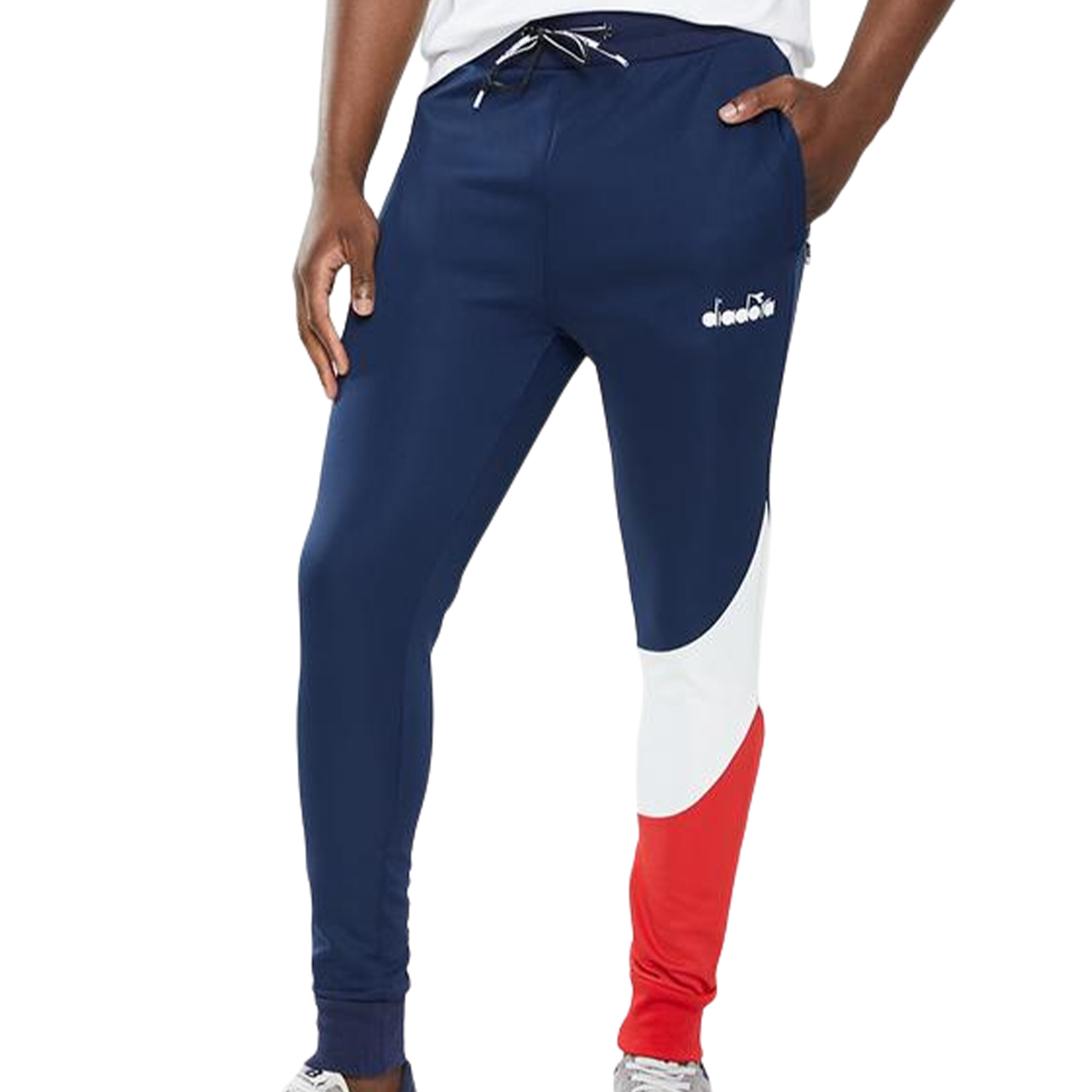 Diadora Slim Track Pants Navy & Red