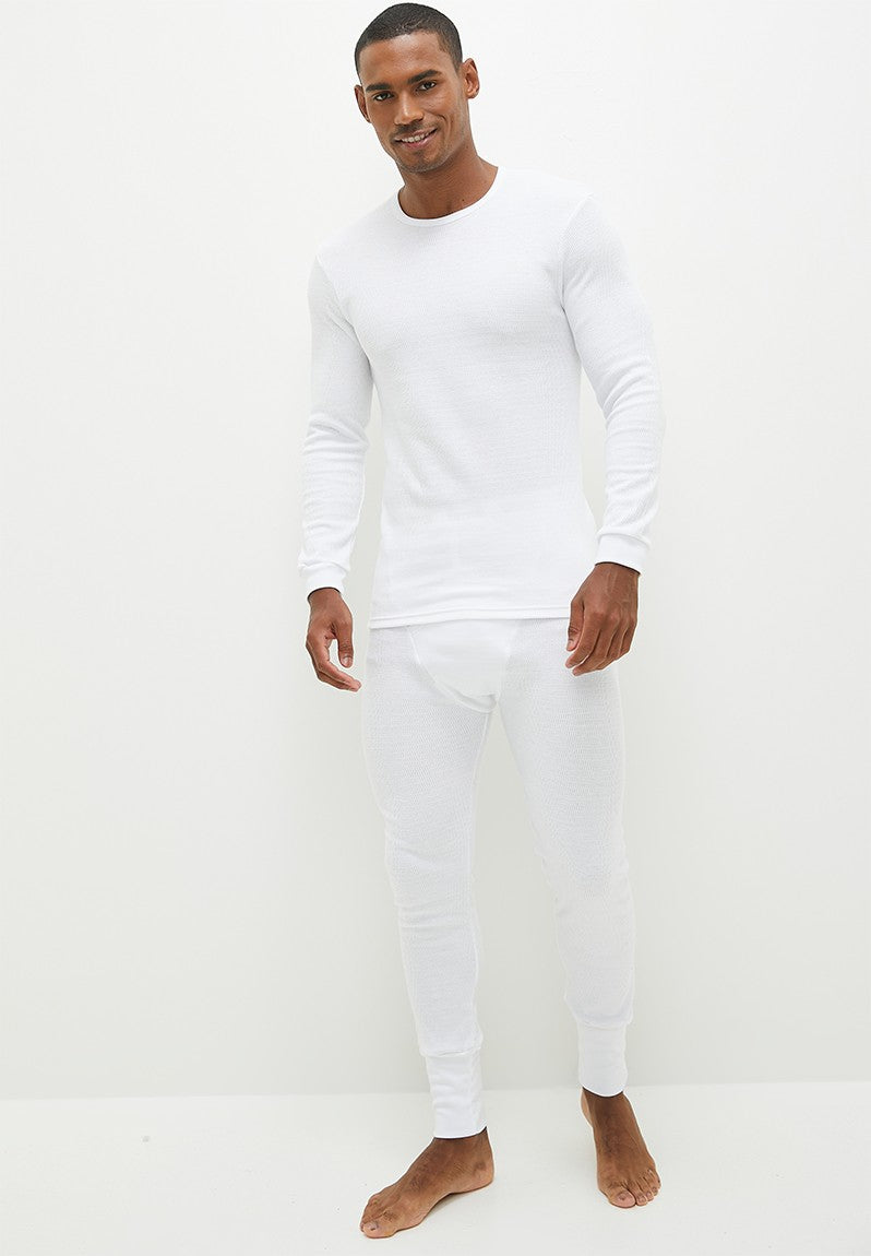 ELMAR 1 Pack Mens Thermal Long John - White