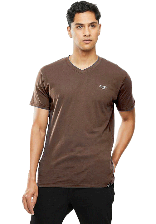 Cutty V Neck Taupe Tee