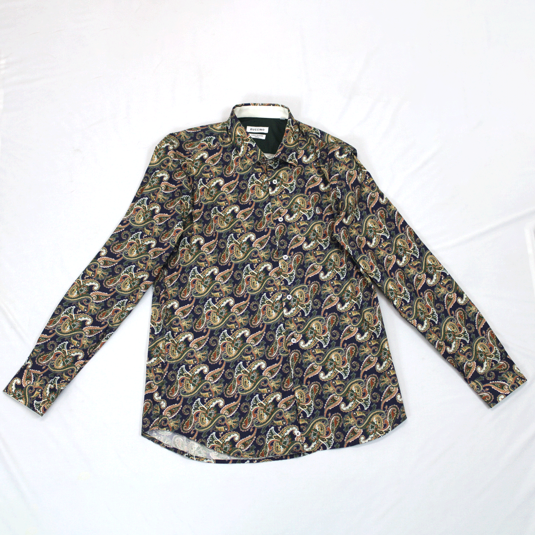 Zuccino Navy Paisley President LS  Shirt