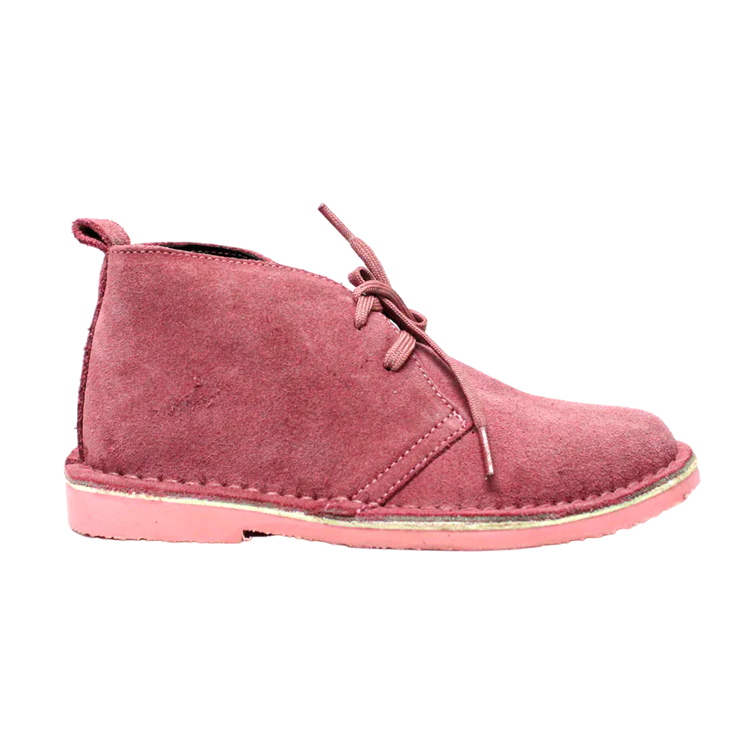 DESERT Vellie Suede Pink Lace Up Boot