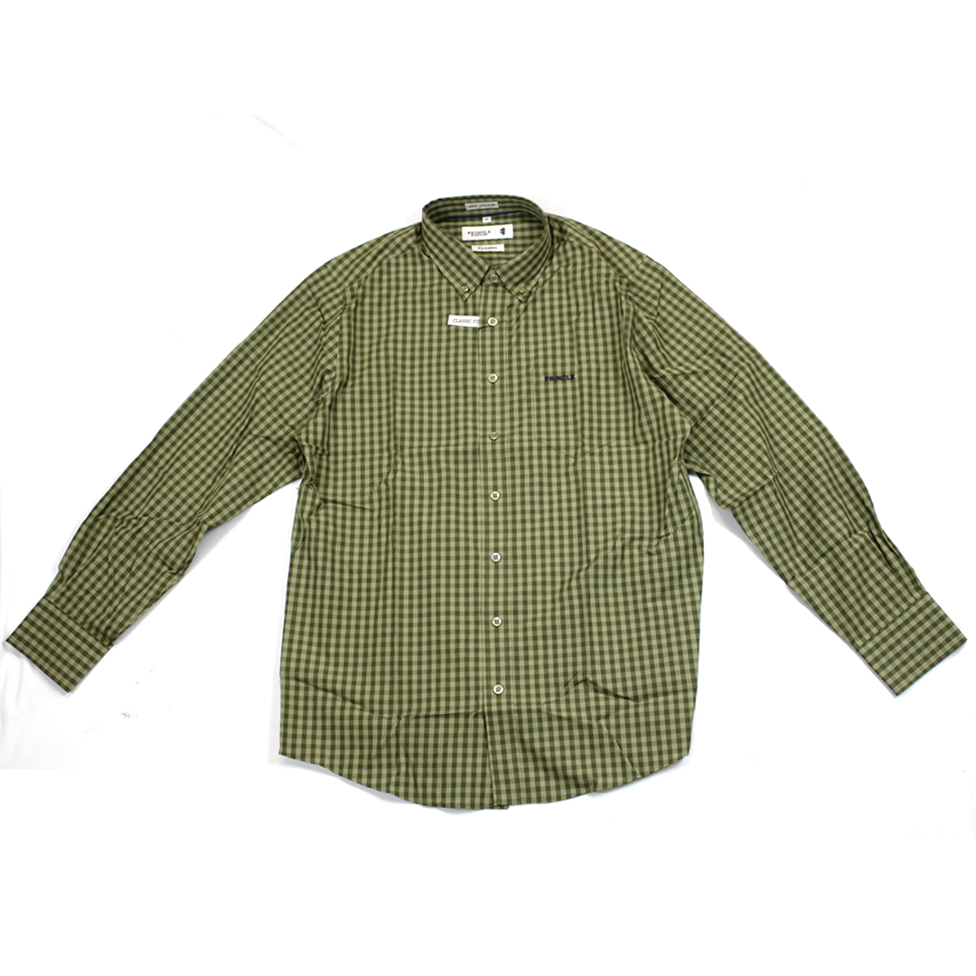 Pringle LS Olive Check Shirt Classic Fit