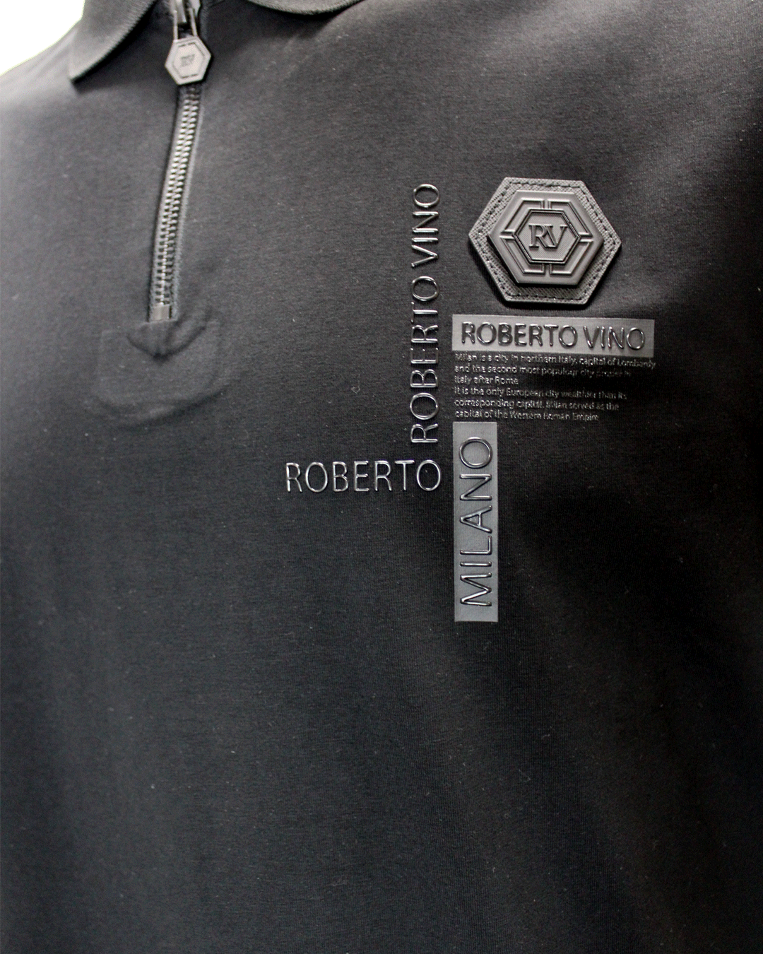 Roberto Vino Black 1/4 Zip Golfer