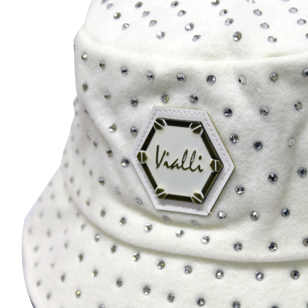 Vialli White Fellantro Bucket Hat