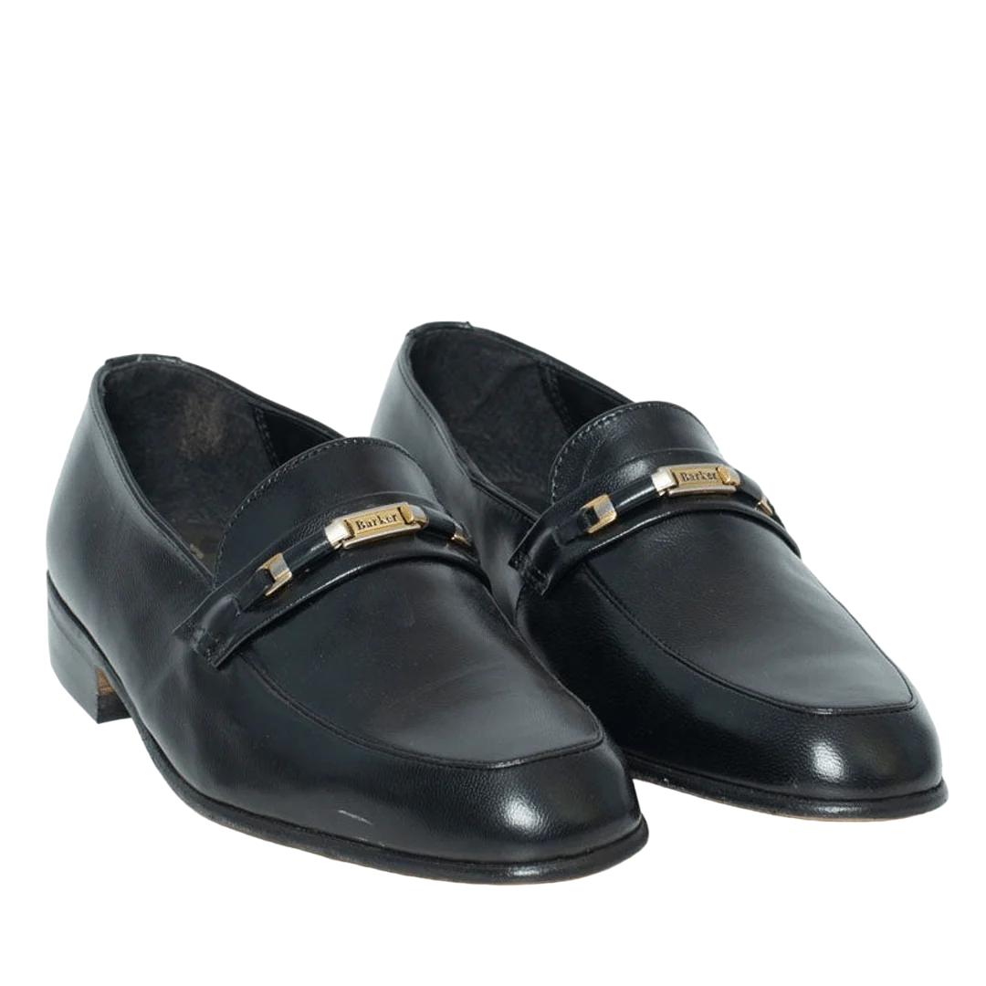 Barker Glace Kid Leather Black Moccasin