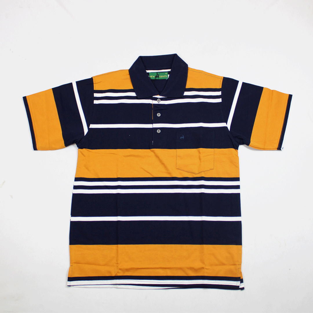 NEW GENTS Navy/Caramel SS Golfer