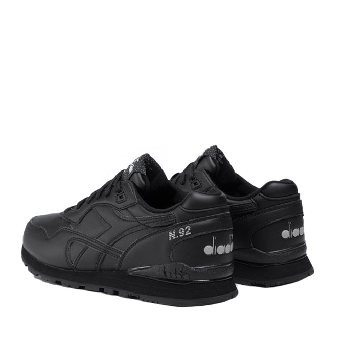 Diadora N92 Black Leather Trainer - BOSSINI SA