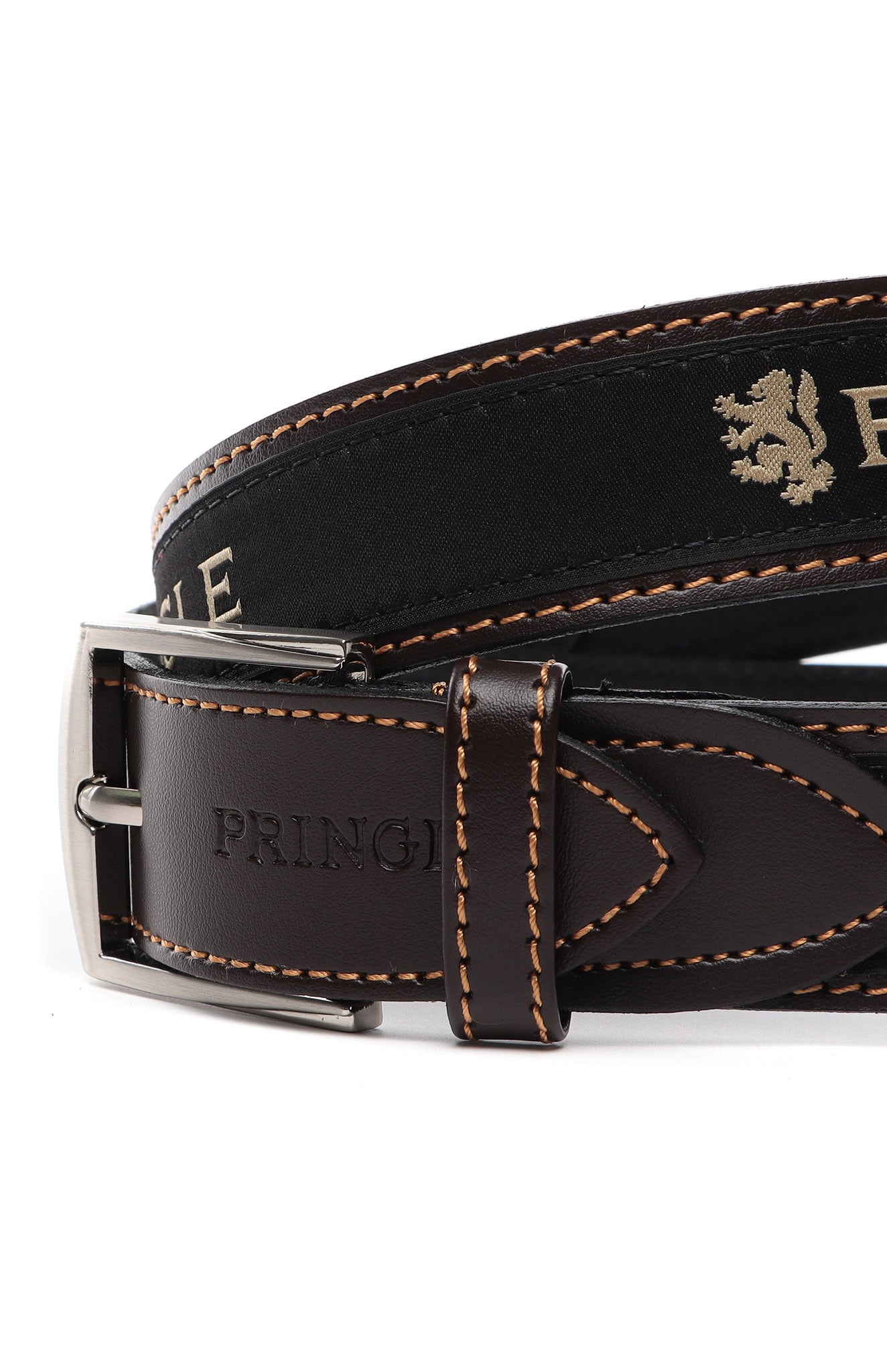 Pringle Casual leather belt Brown - BOSSINI SA